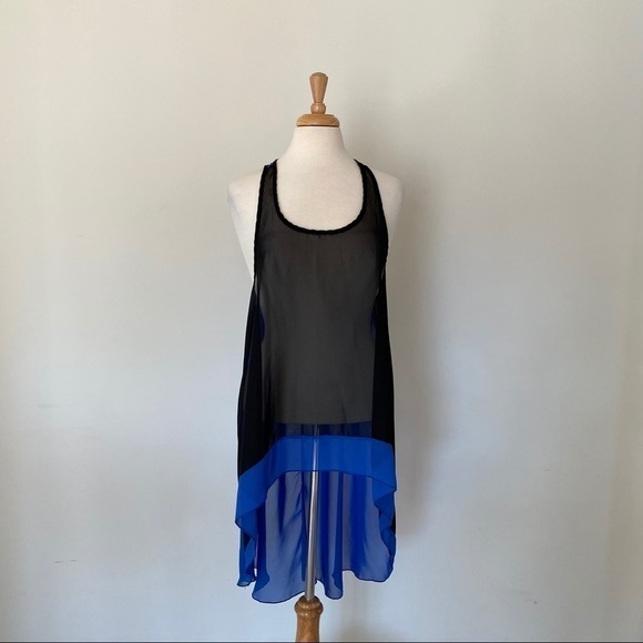 Blush High Low See Thru Racerback Tank Top OS - Picture 1 of 8